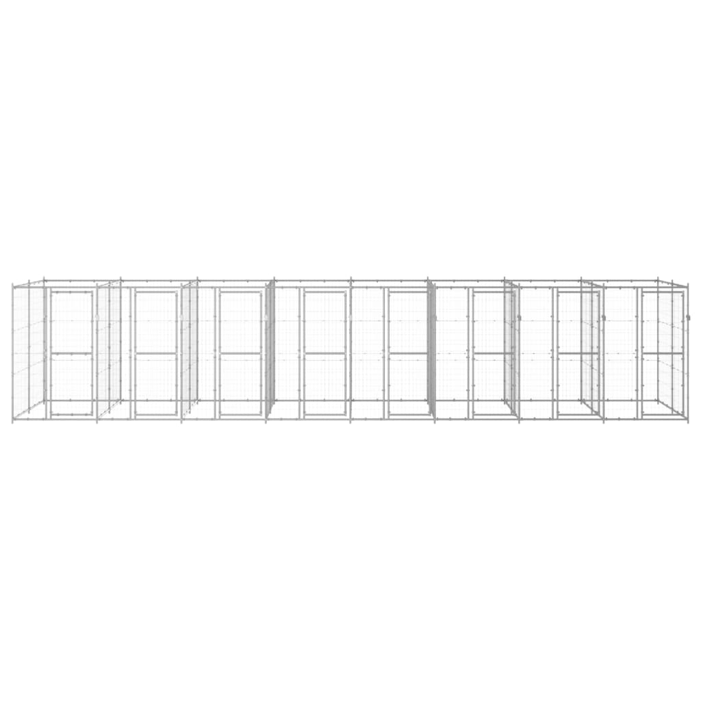 Vonkajšia voliéra pre psy pozinkovaná oceľ 19,36 m²
