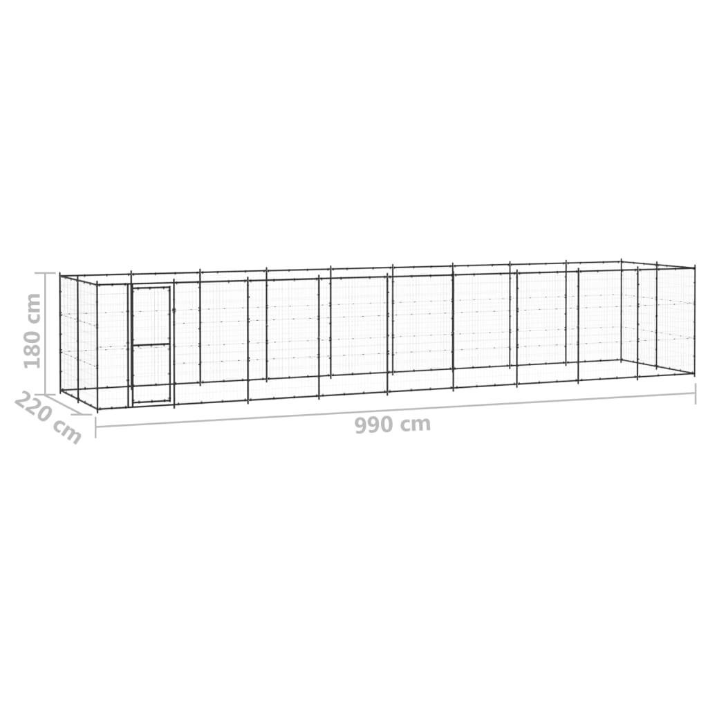 Vonkajšia voliéra pre psy oceľová 21,78 m²