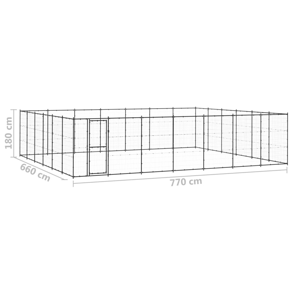 Vonkajšia voliéra pre psov oceľová 50,82 m²
