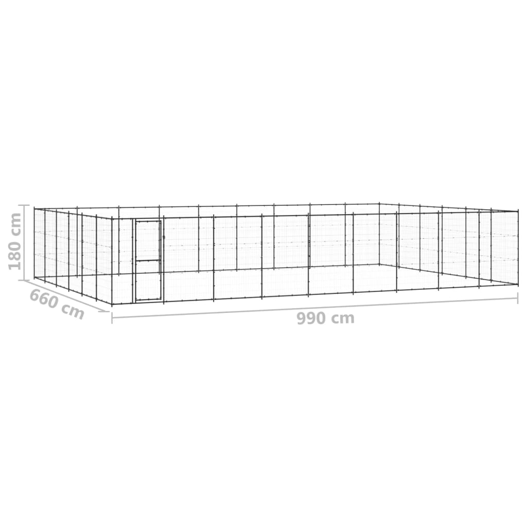Vonkajšia voliéra pre psov oceľová 65,34 m²