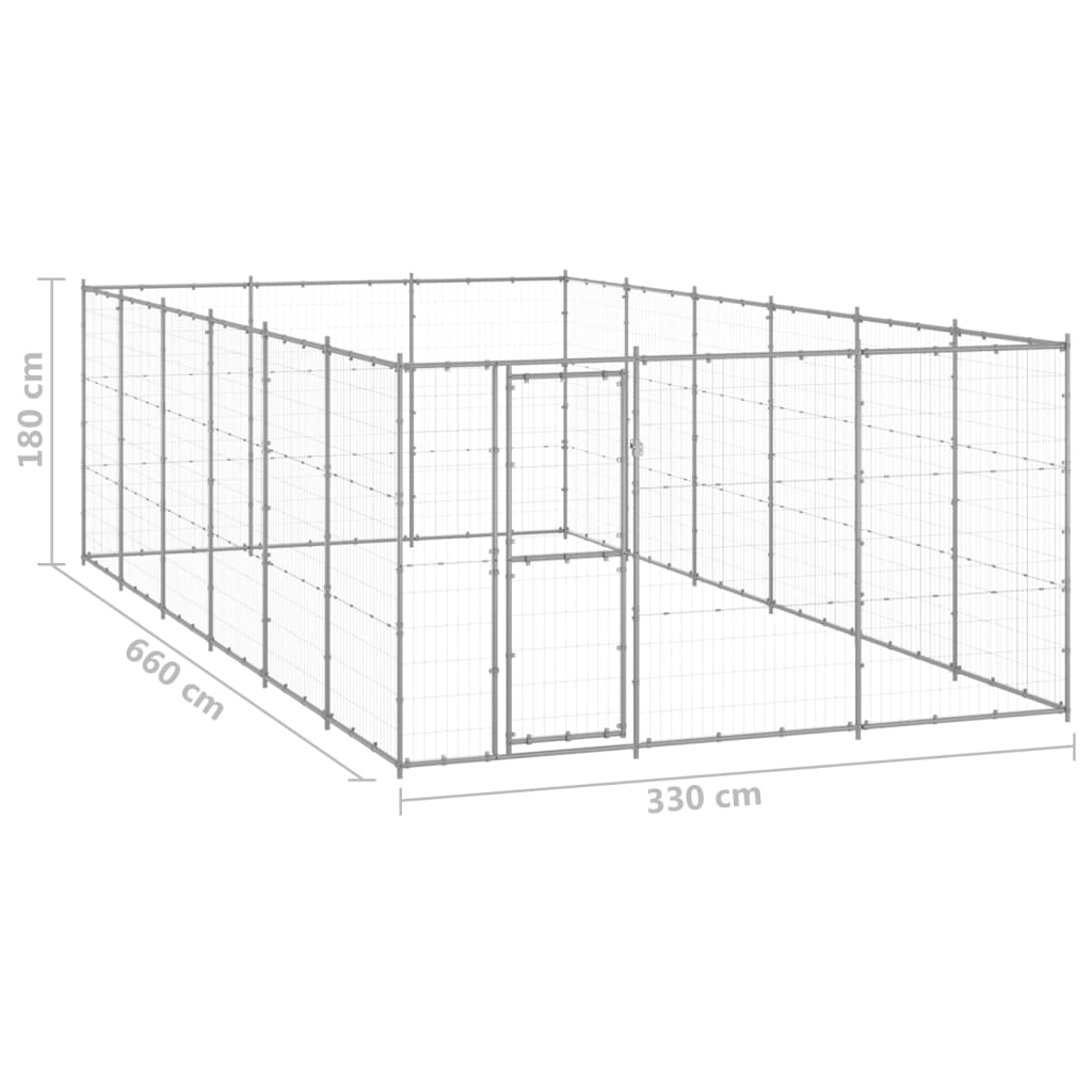 Vonkajšia voliéra pre psy pozinkovaná oceľ 21,78 m²