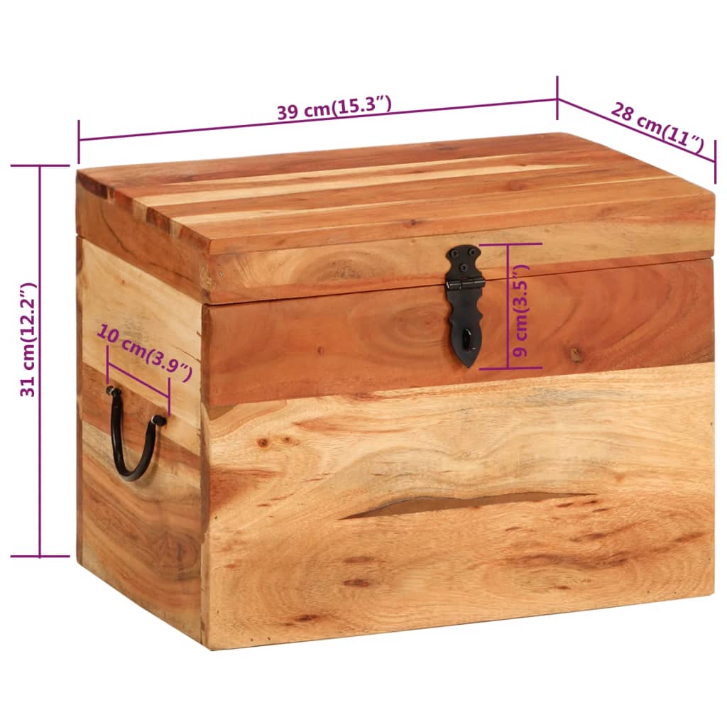 Úložný box 39x28x31 cm akáciový masív