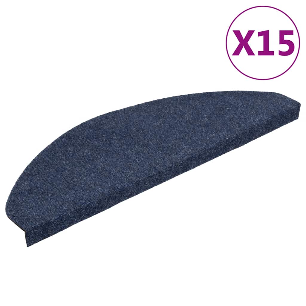 Samolepiace nášľapy na schody 15 ks 65x22,5x3,5 cm modré