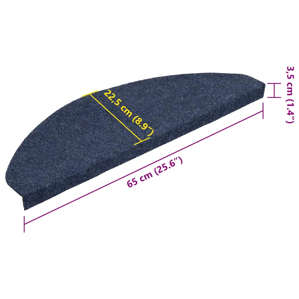 Samolepiace nášľapy na schody 15 ks 65x22,5x3,5 cm modré