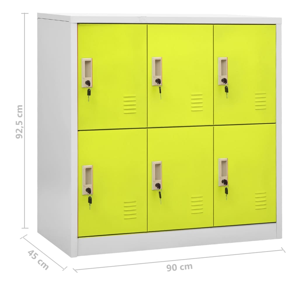 Uzamykacie skrinky 2 ks bledosivé a zelené 90x45x92,5 cm oceľové