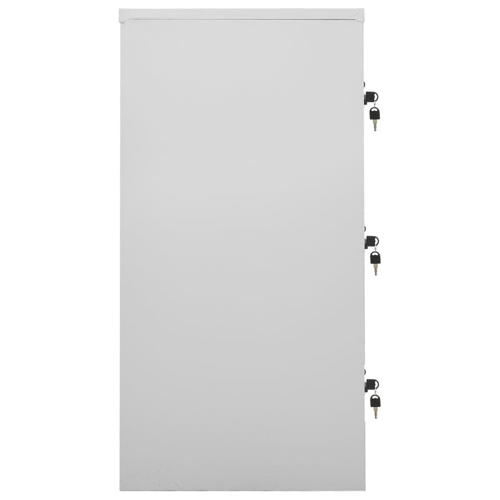 Uzamykacie skrinky 2 ks bledosivé a červené 90x45x92,5 cm oceľové