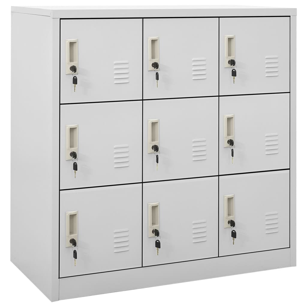 Uzamykacie skrinky 5 ks bledosivé a modré 90x45x92,5 cm oceľové