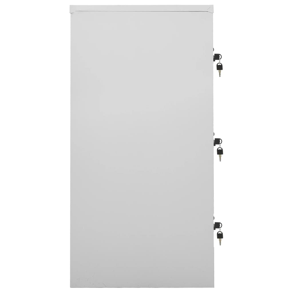Uzamykacie skrinky 5 ks bledosivé a modré 90x45x92,5 cm oceľové