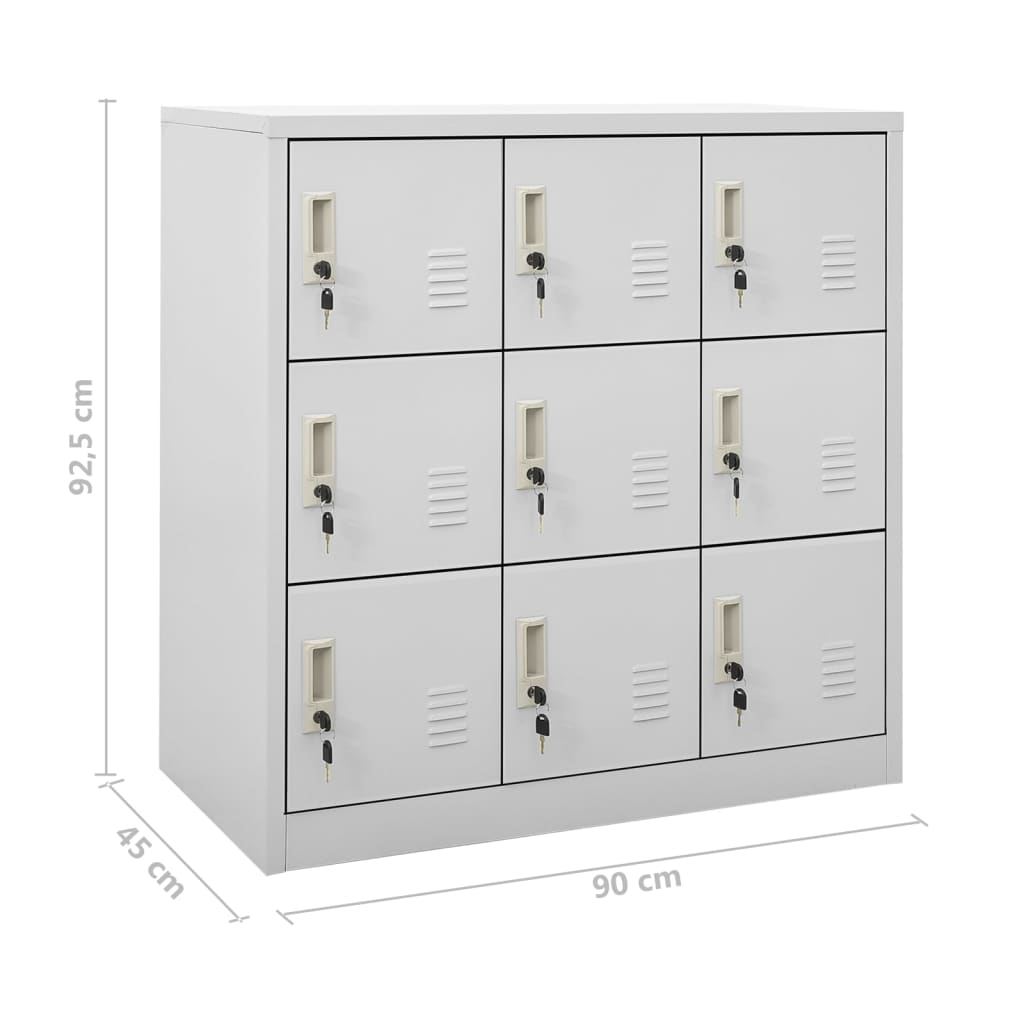 Uzamykacie skrinky 5 ks bledosivé a modré 90x45x92,5 cm oceľové