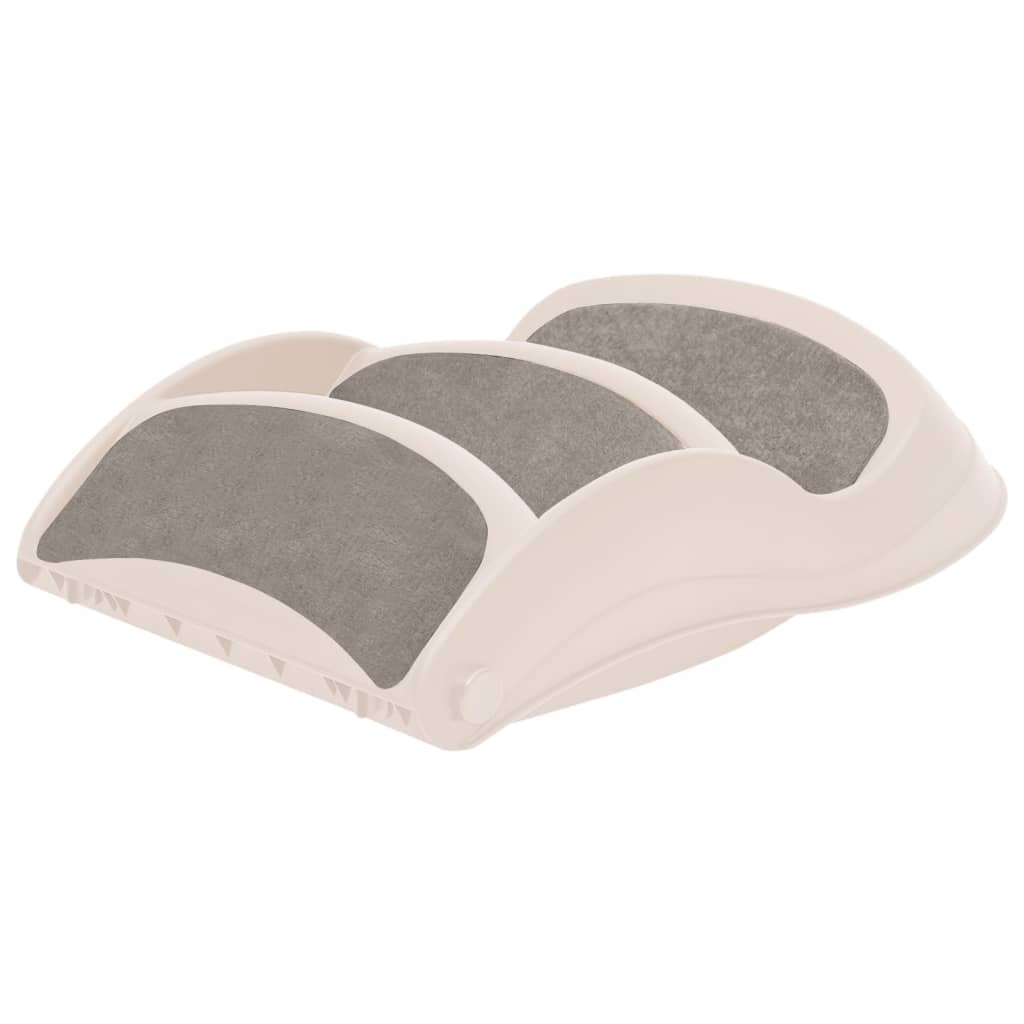 Skladacie 3-stupňové schody pre psa krémové 50x38x38 cm plast