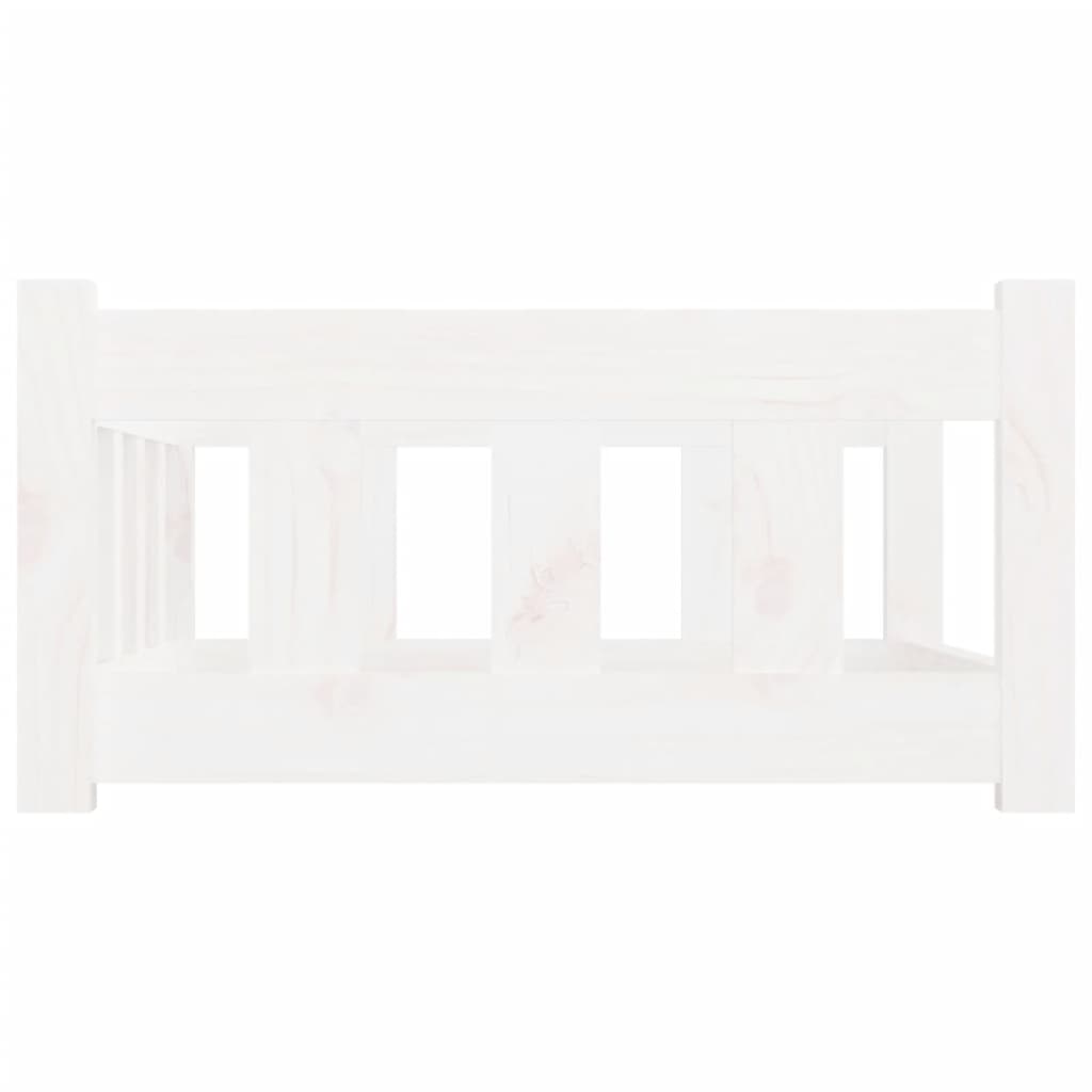 Psia posteľ biela 75,5x55,5x28 cm borovicový masív