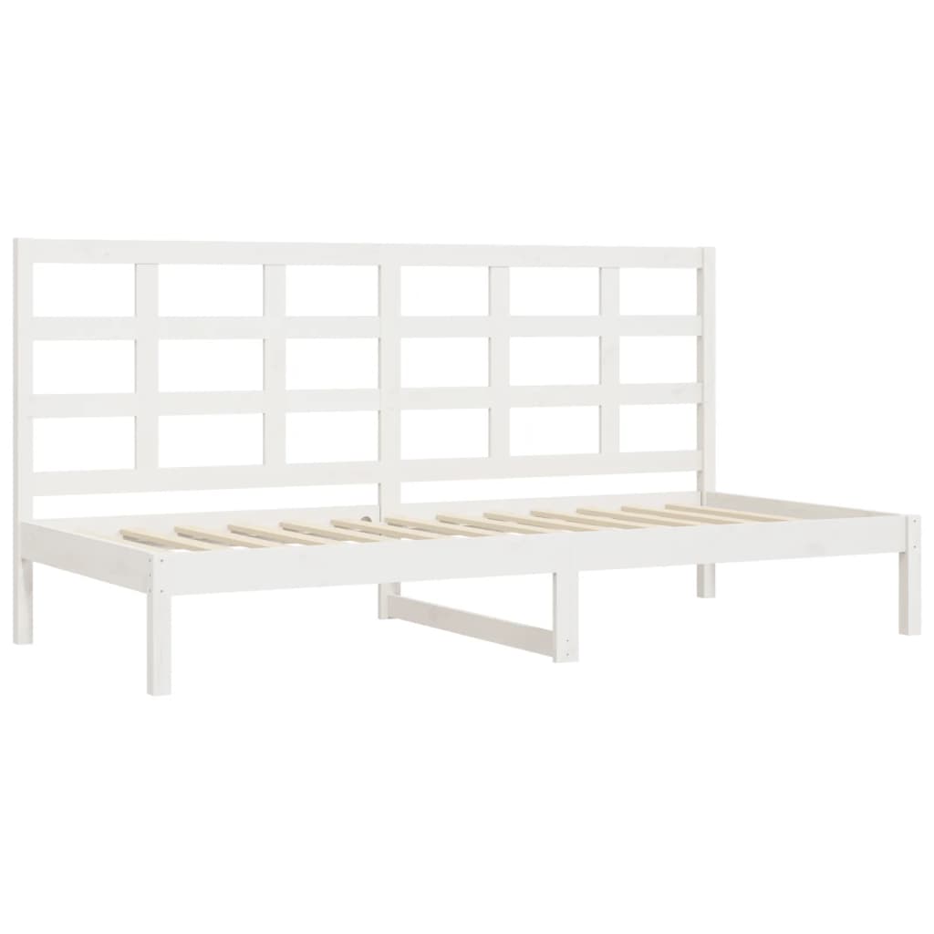 Denná posteľ s matracom biela 80x200 cm masívna borovica