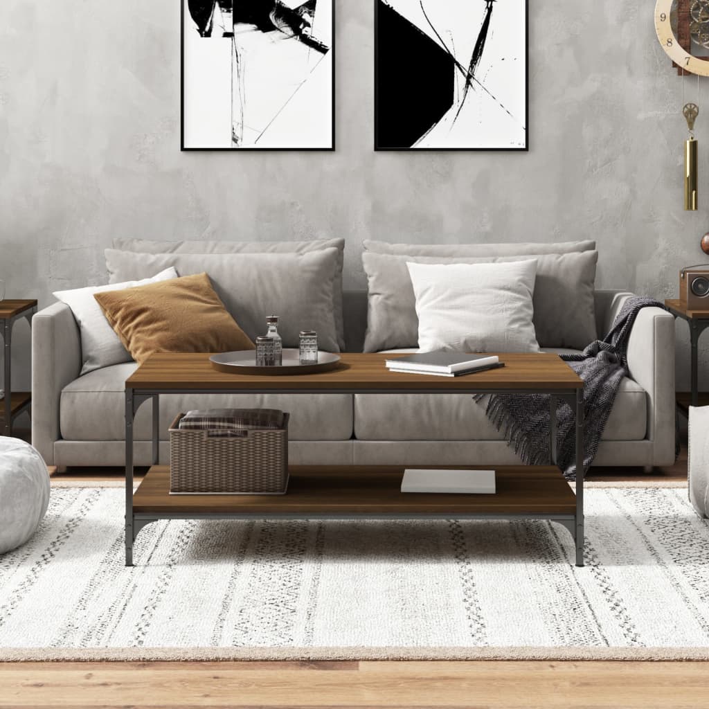 Konferenčný stolík hnedý dub 100x50x40 cm spracované drevo