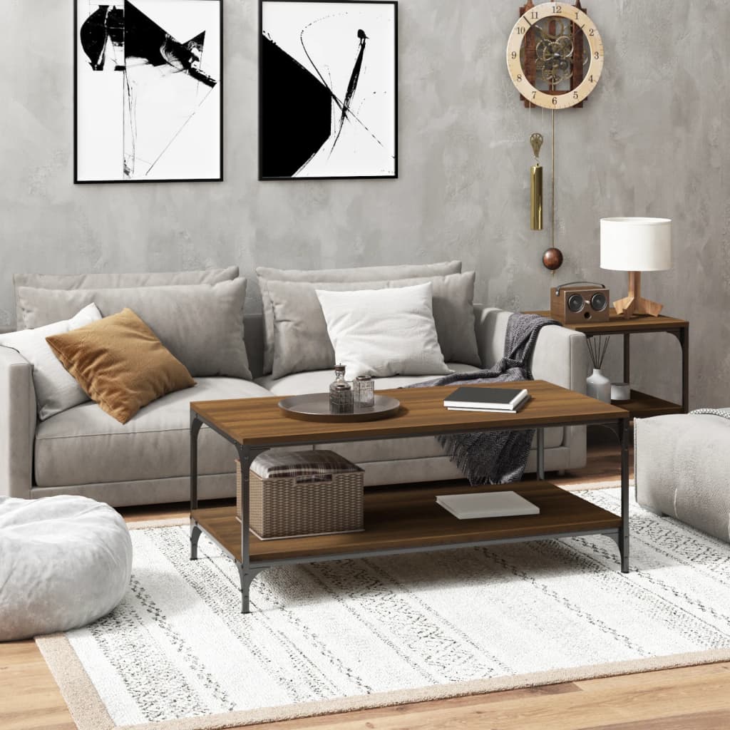 Konferenčný stolík hnedý dub 100x50x40 cm spracované drevo