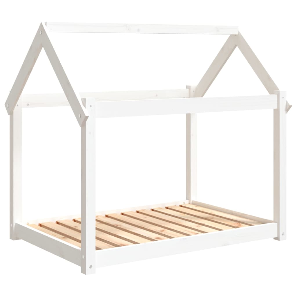 Posteľ pre psa biela 101x70x90 cm borovicový masív