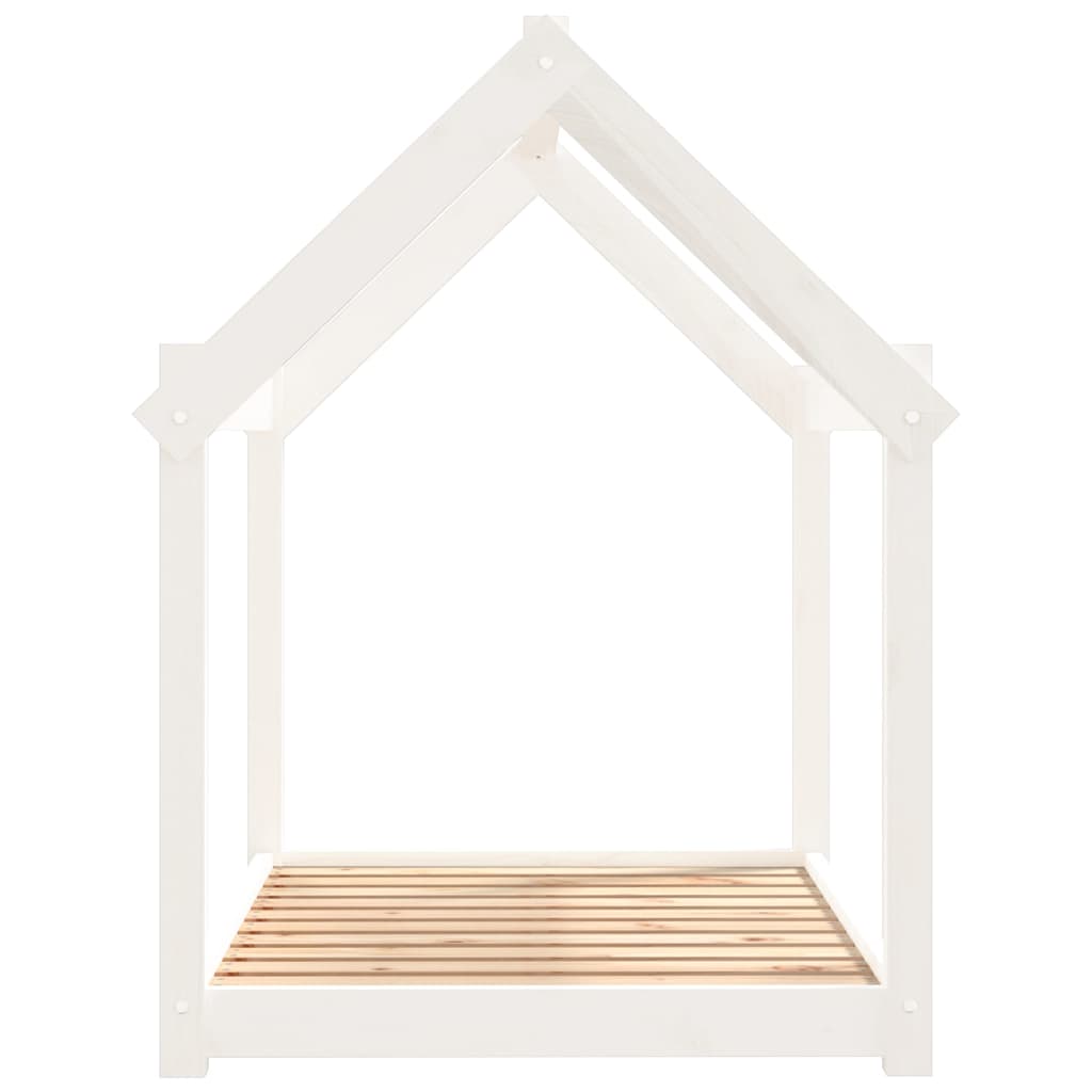 Posteľ pre psa biela 101x70x90 cm borovicový masív