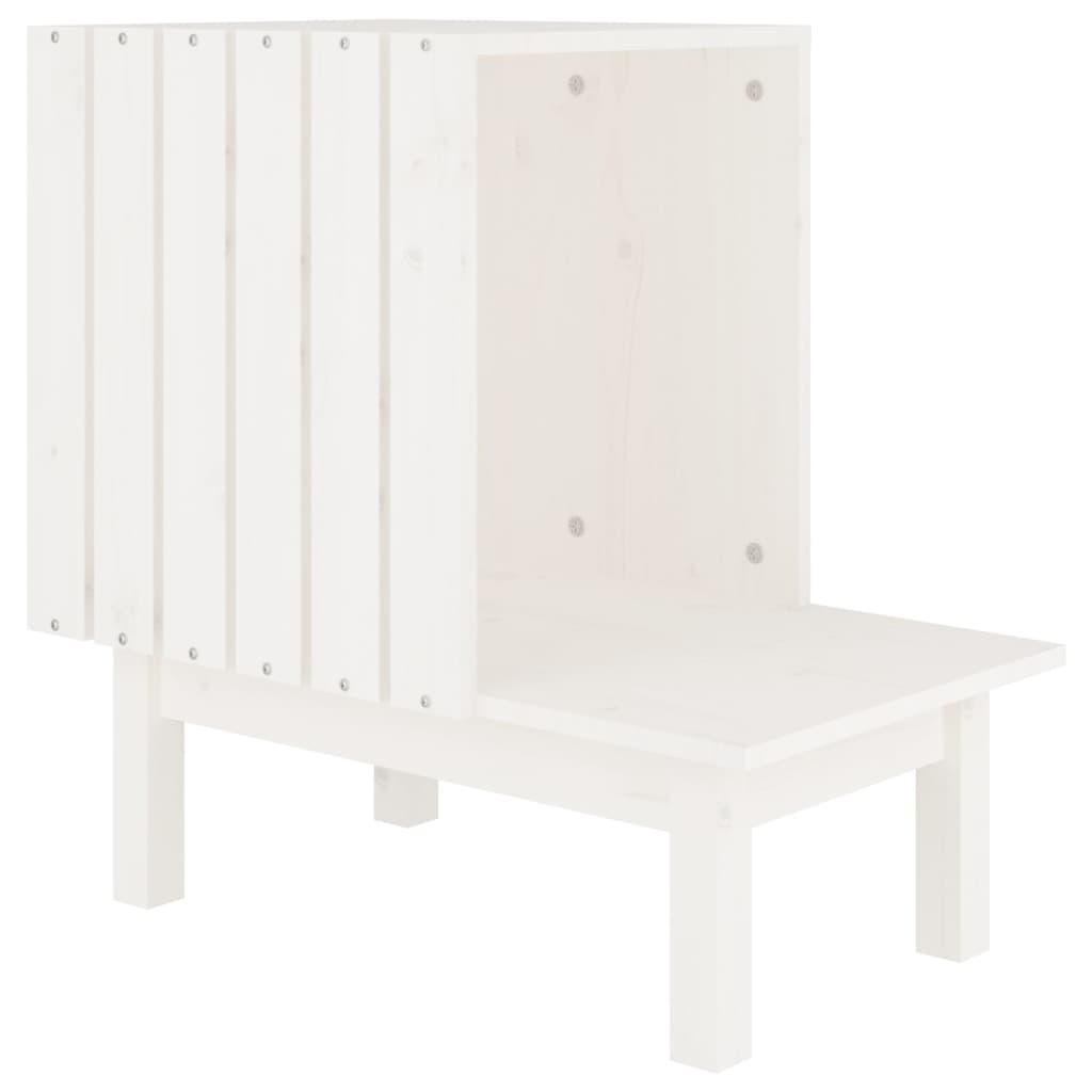 Mačací domček biely 60x36x60 cm borovicový masív