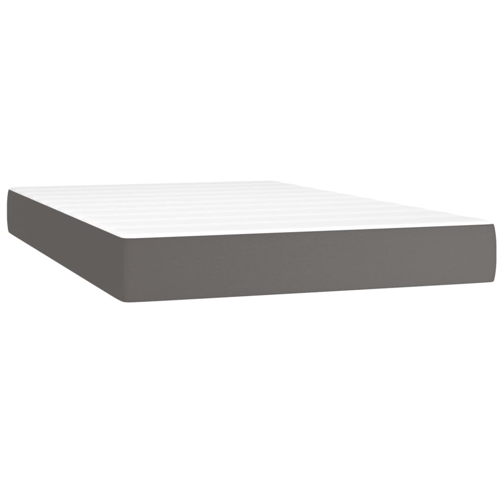 Boxspring posteľ s matracom sivá 120x200 cm umelá koža