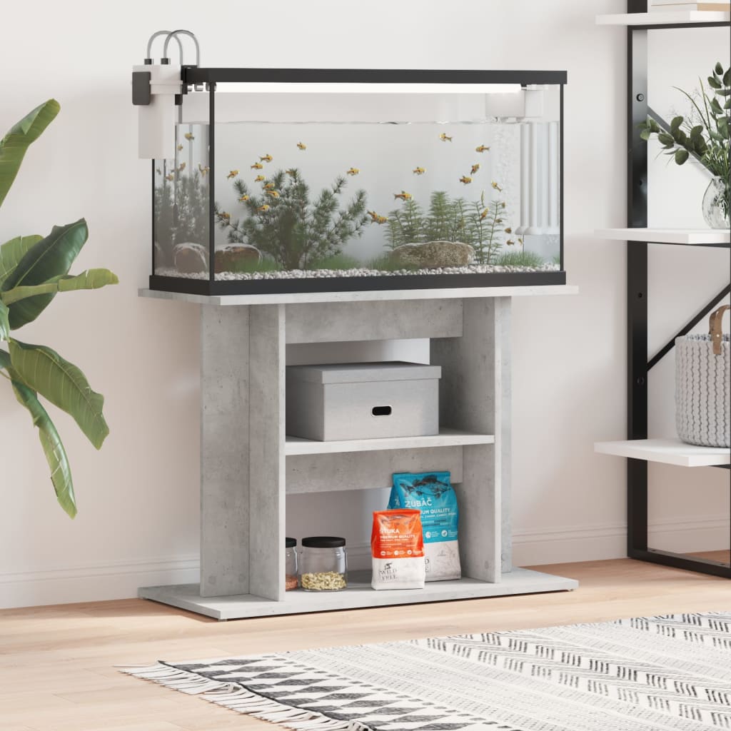 Stojan na akvárium betónový sivý 80x35x60 cm kompozitné drevo