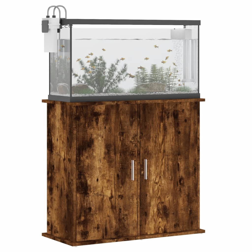 Stojan na akvárium dymový dub 81x36x73 cm kompozitné drevo