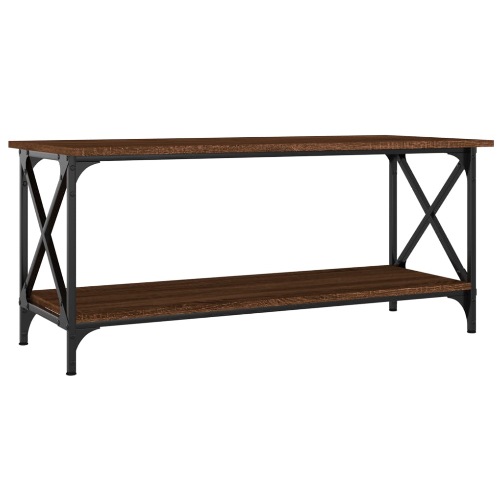 Konferenčný stolík hnedý dub 100x45x45 cm sprac. drevo a železo