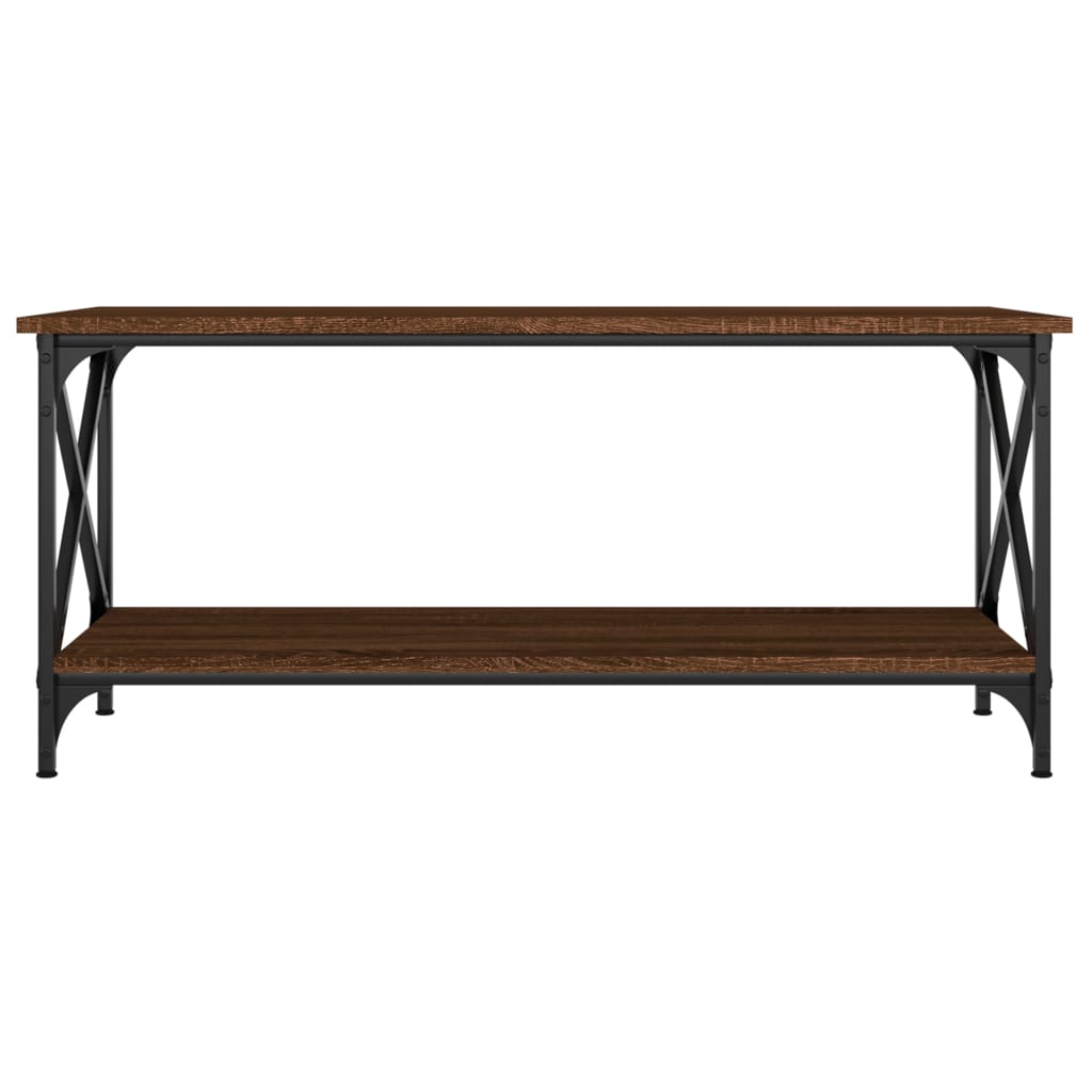 Konferenčný stolík hnedý dub 100x45x45 cm sprac. drevo a železo