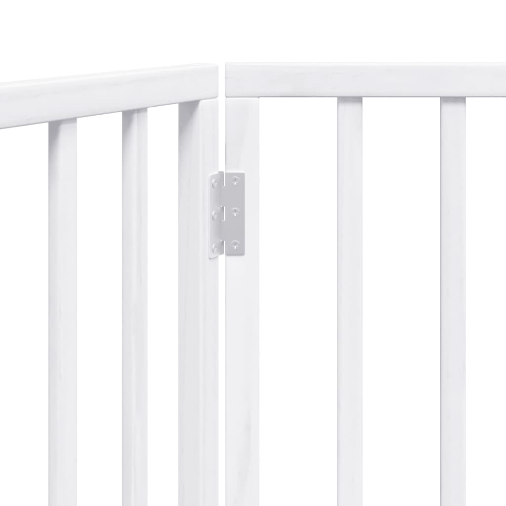 Brána pre psa skladacia 3 panely biela 150 cm topoľové drevo