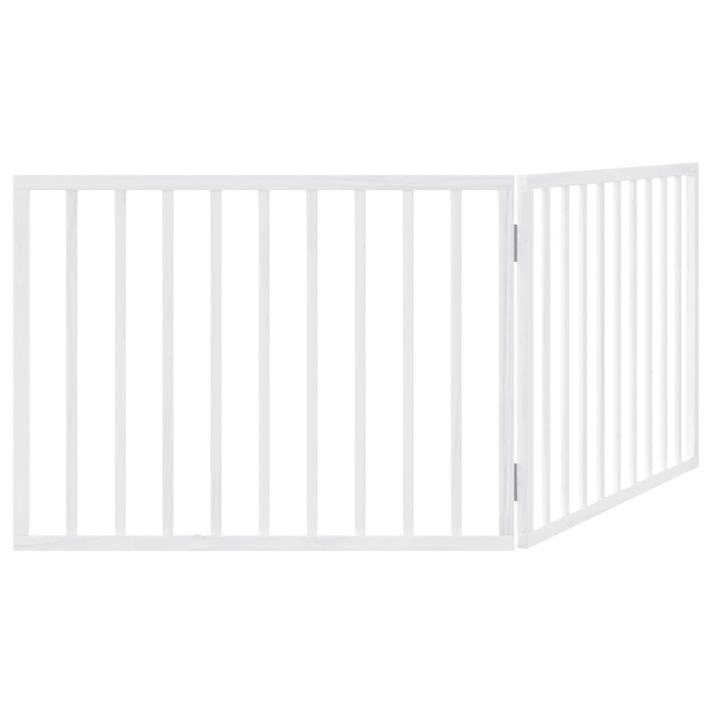 Brána pre psa skladacia 2 panely biela 160 cm topoľové drevo