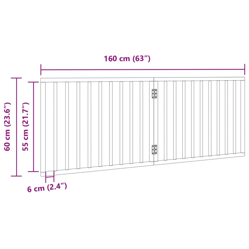 Brána pre psa skladacia 2 panely biela 160 cm topoľové drevo