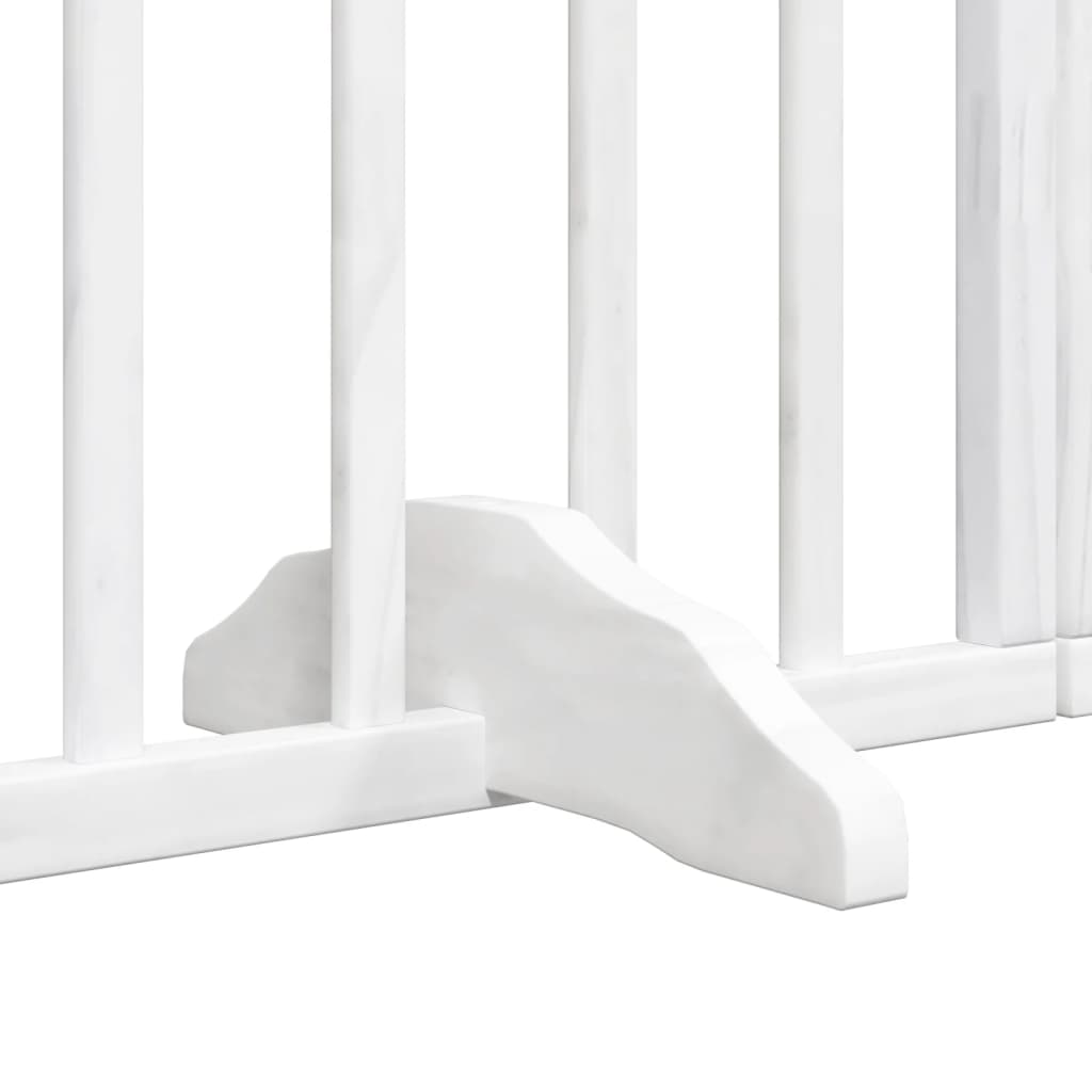 Brána pre psa s dverami sklad. 4pan. biela 320cm topoľové drevo