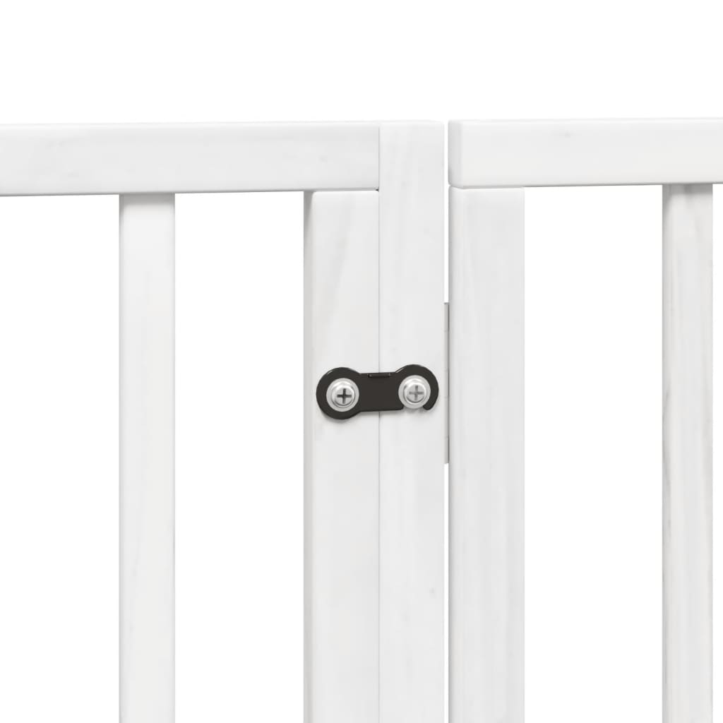 Brána pre psa s dverami sklad. 4pan. biela 320cm topoľové drevo
