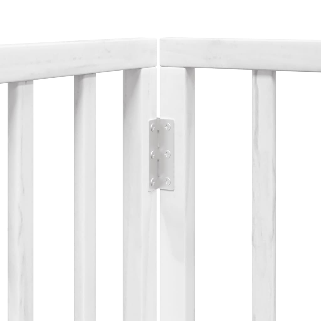 Brána pre psa s dverami sklad. 4pan. biela 320cm topoľové drevo