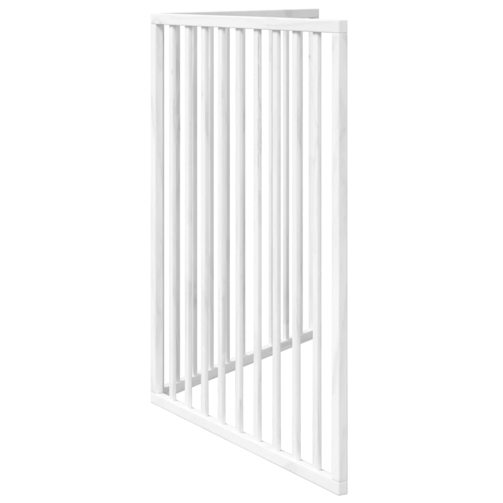 Brána pre psa skladacia 2 panely biela 160 cm topoľové drevo