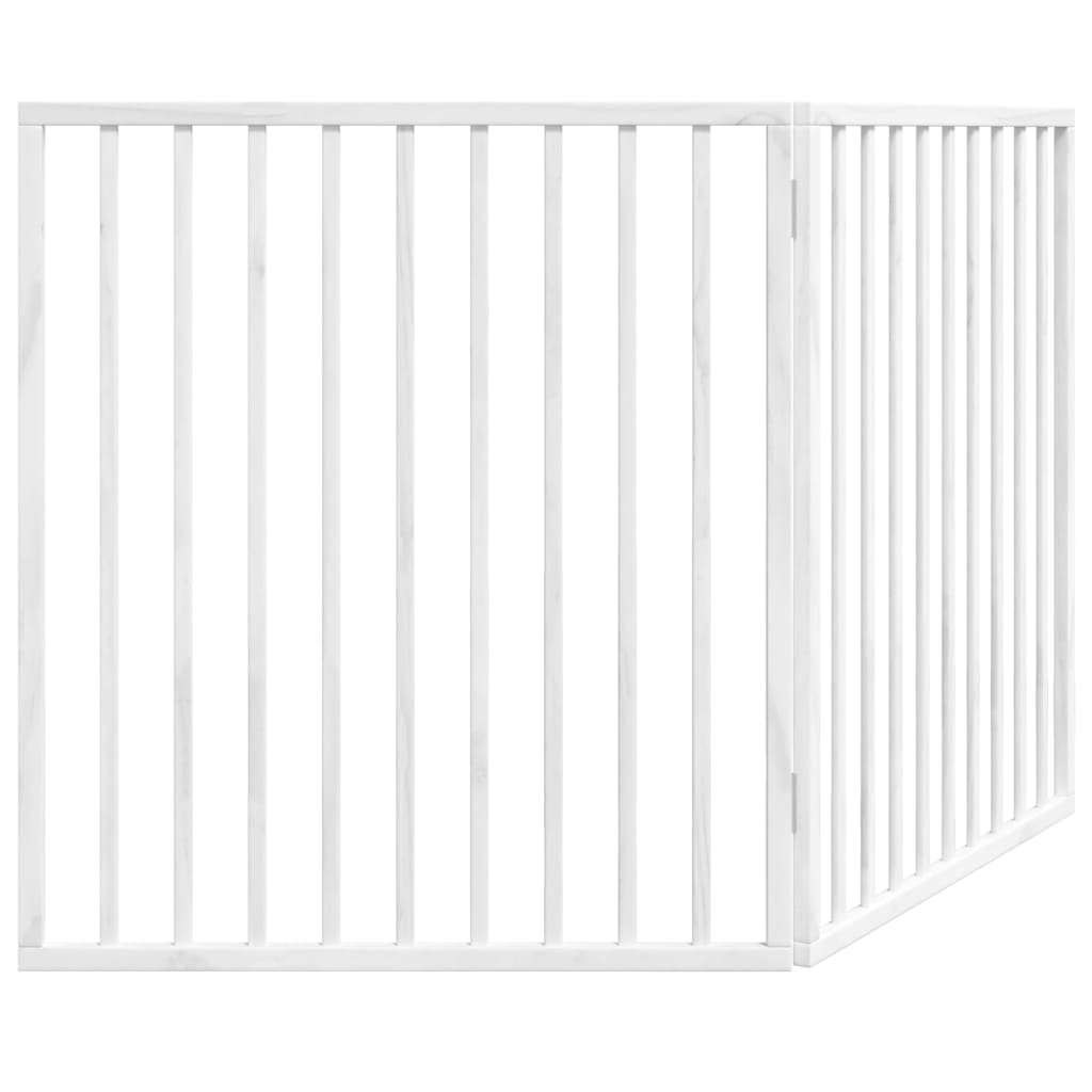 Brána pre psa skladacia 2 panely biela 160 cm topoľové drevo
