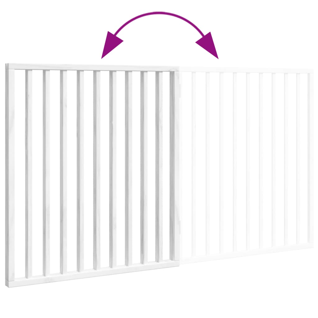 Brána pre psa skladacia 2 panely biela 160 cm topoľové drevo