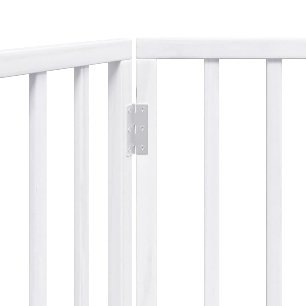Brána pre psa skladacia 2 panely biela 160 cm topoľové drevo