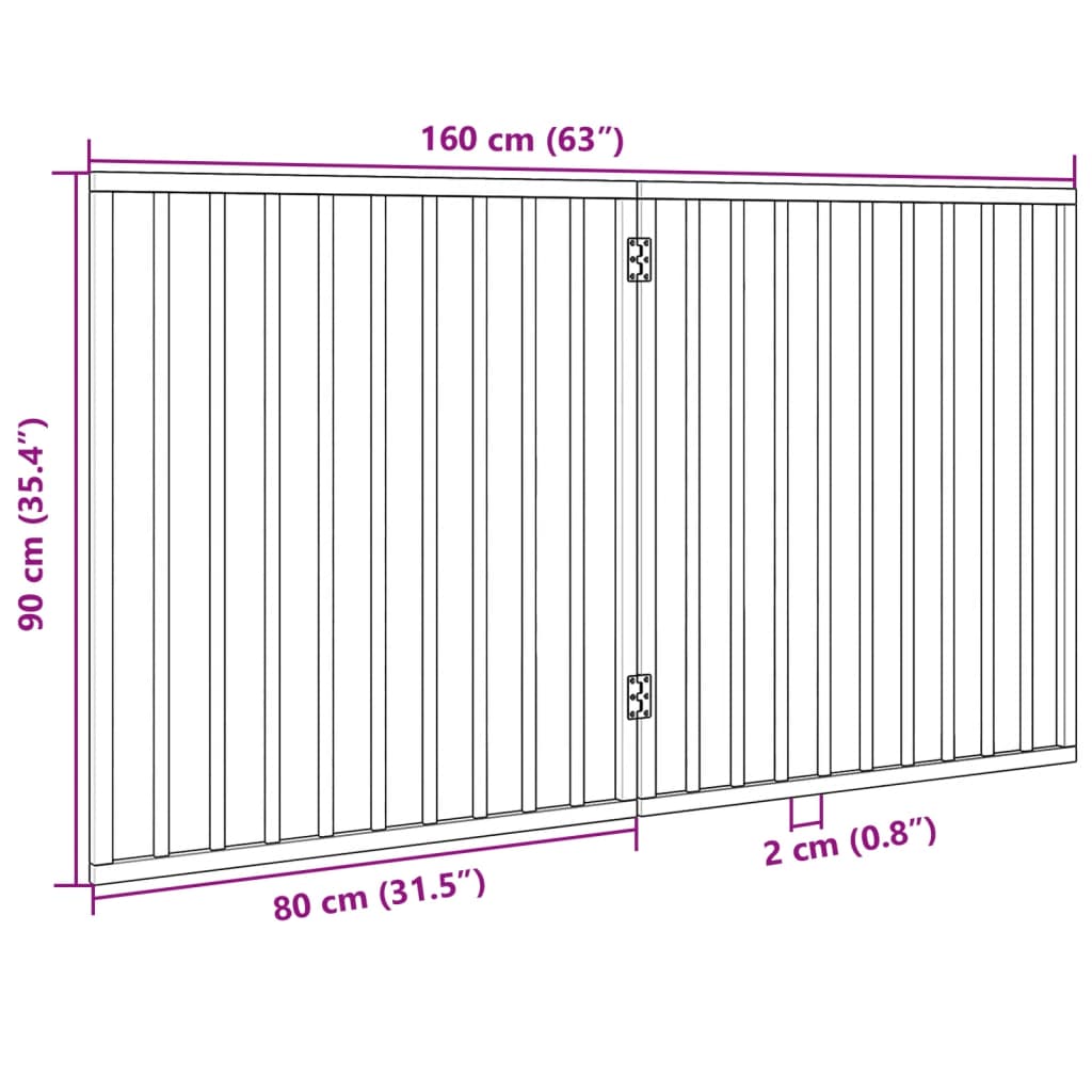 Brána pre psa skladacia 2 panely biela 160 cm topoľové drevo
