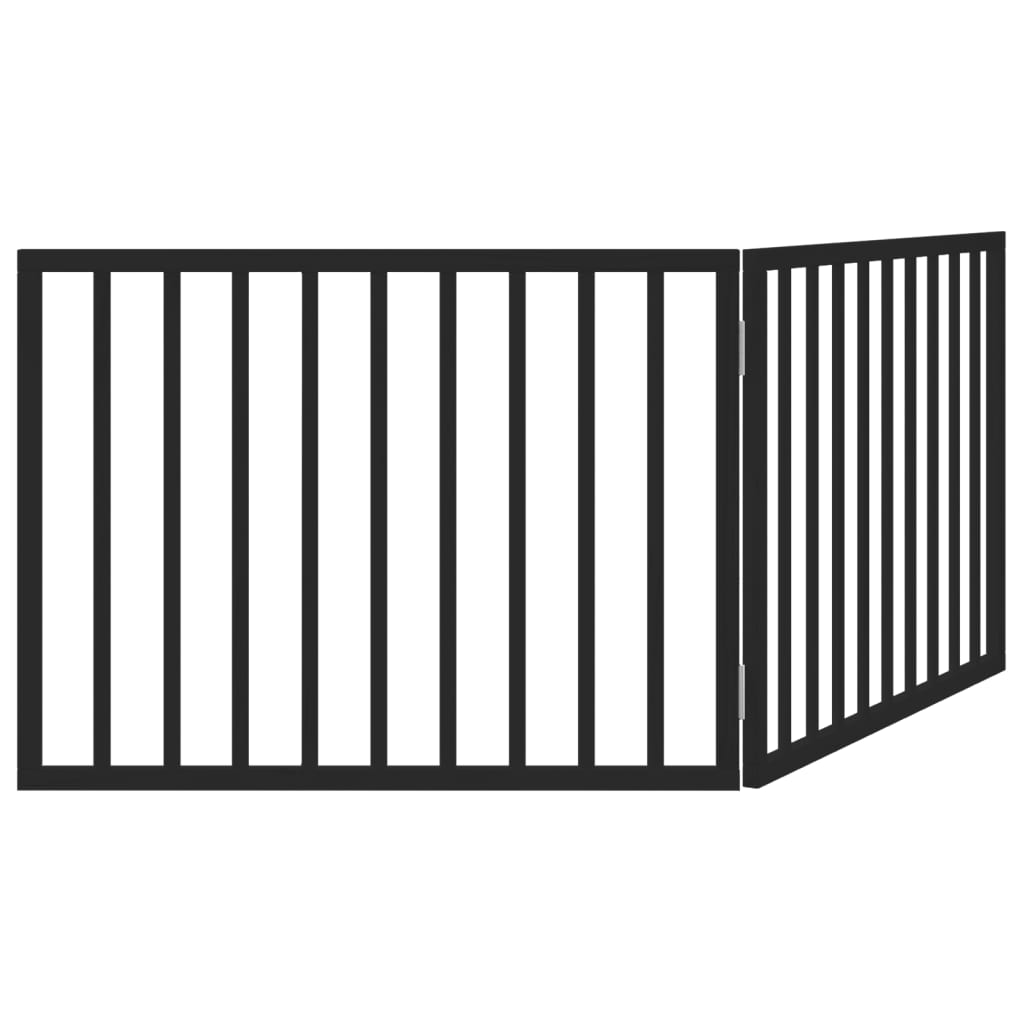 Brána pre psa skladacia 2 panely čierna 160 cm topoľové drevo