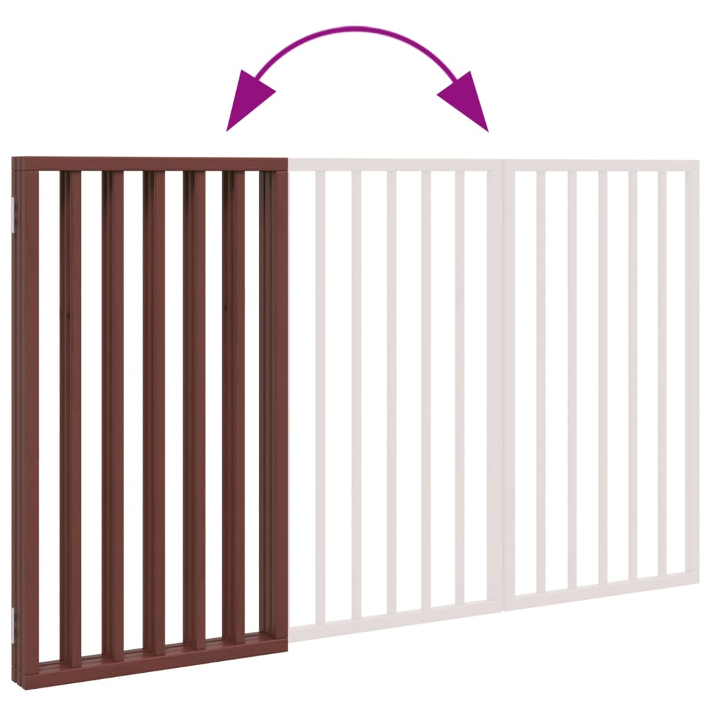 Brána pre psa skladacia 3 panely hnedá 150 cm topoľové drevo
