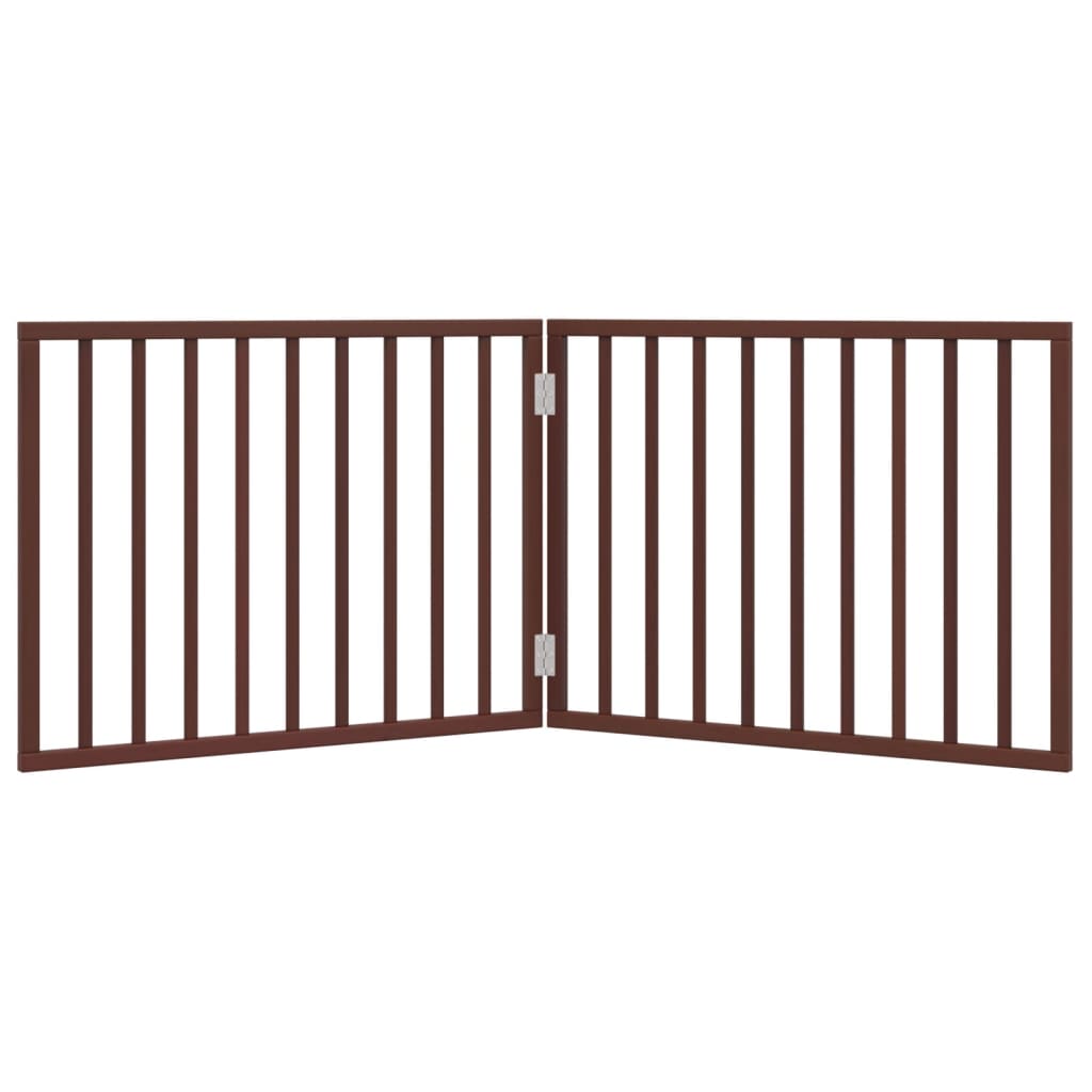 Brána pre psa skladacia 2 panely hnedá 160 cm topoľové drevo
