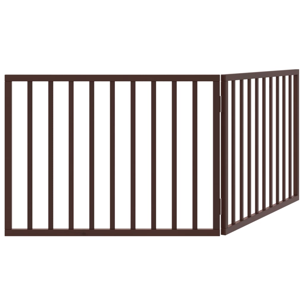 Brána pre psa skladacia 2 panely hnedá 160 cm topoľové drevo