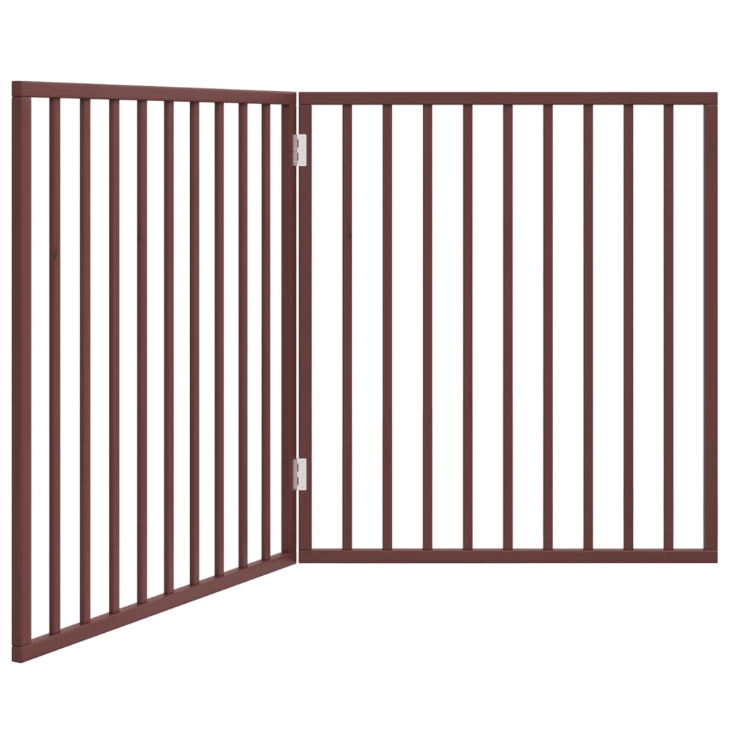 Brána pre psa skladacia 2 panely hnedá 160 cm topoľové drevo