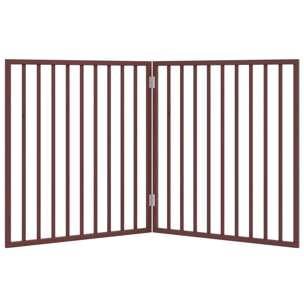 Brána pre psa skladacia 2 panely hnedá 160 cm topoľové drevo
