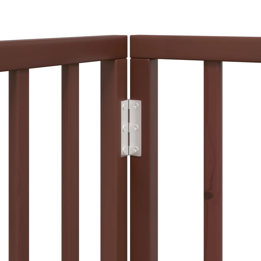 Brána pre psa skladacia 2 panely hnedá 160 cm topoľové drevo
