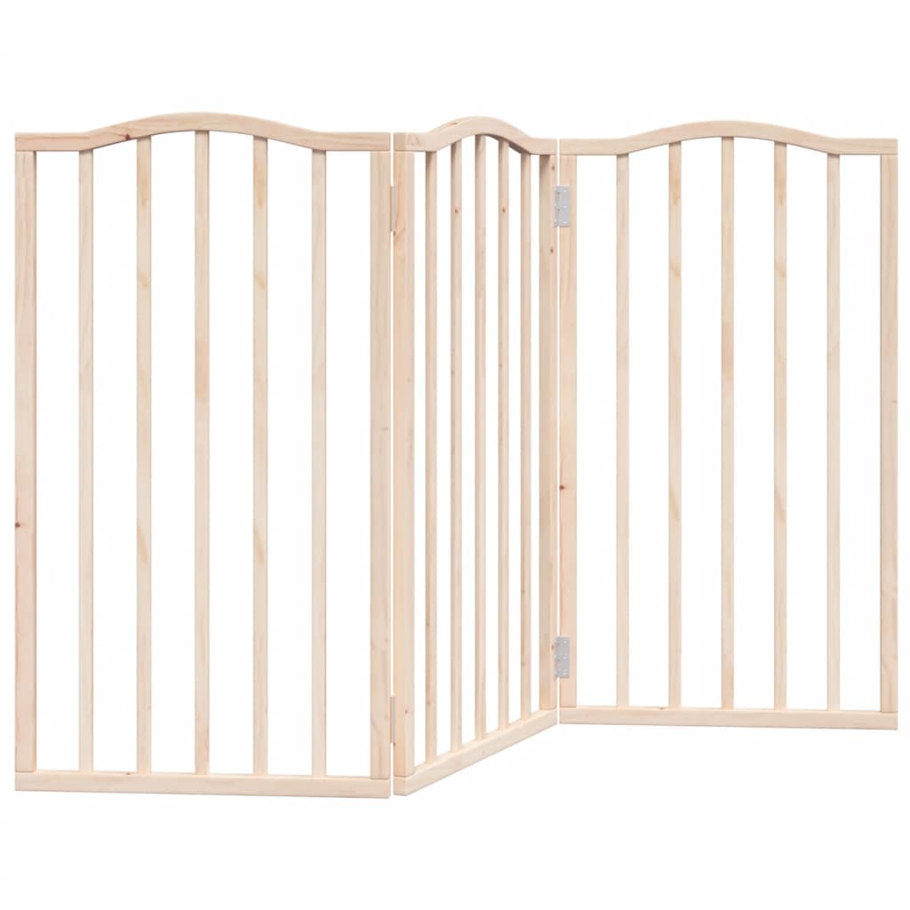 Brána pre psa skladacia 3 panely 150 cm topoľové drevo