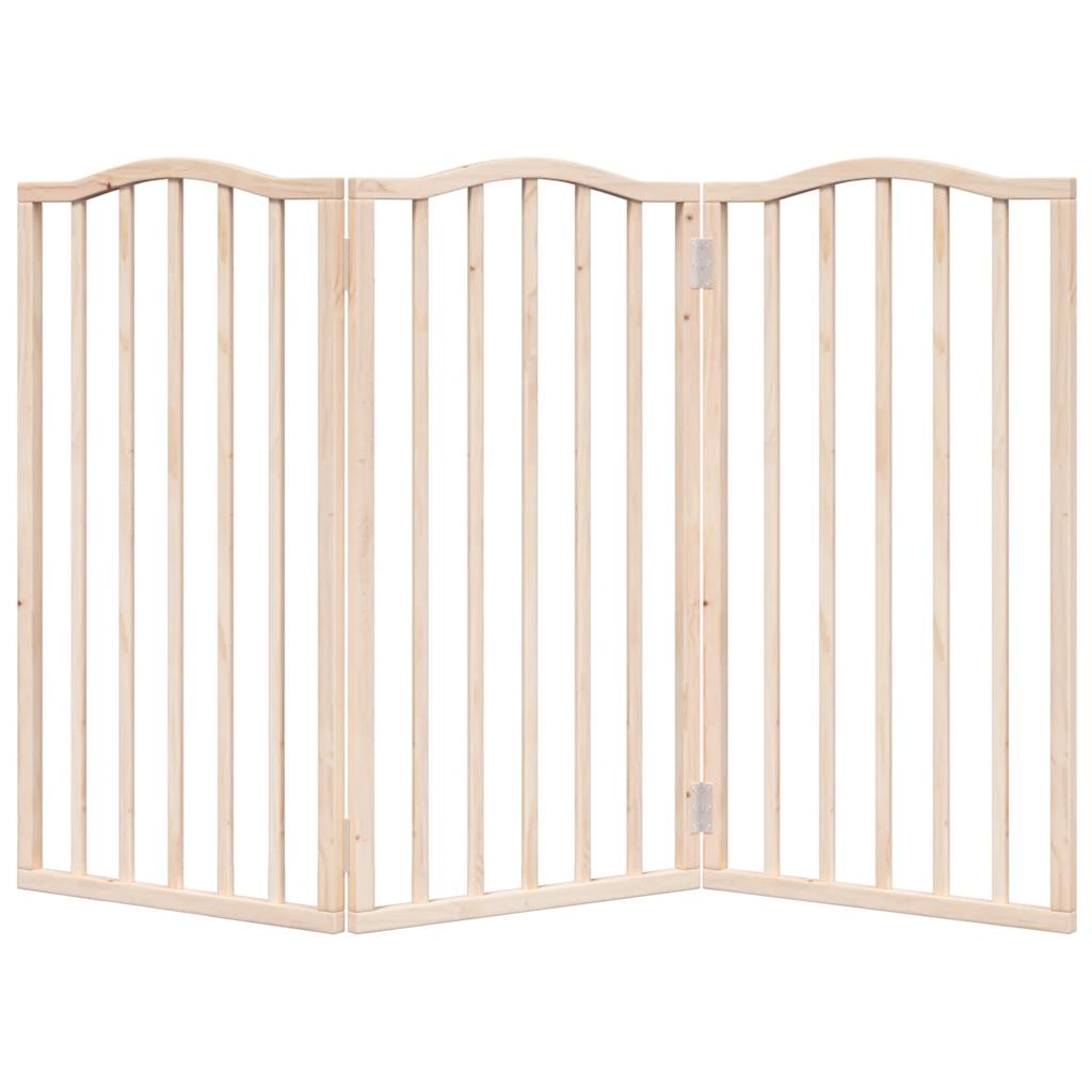 Brána pre psa skladacia 3 panely 150 cm topoľové drevo