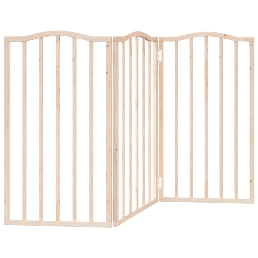 Brána pre psa skladacia 3 panely 150 cm topoľové drevo
