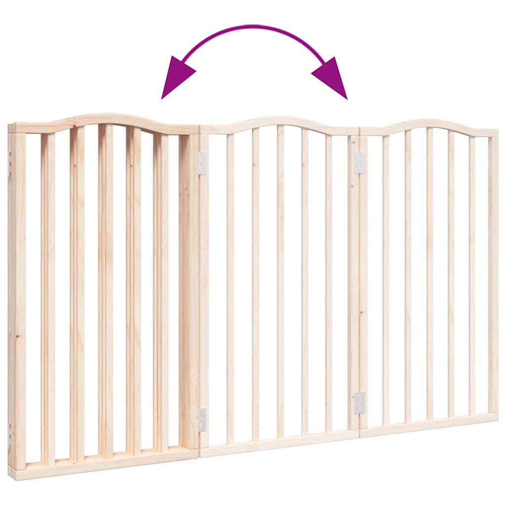 Brána pre psa skladacia 3 panely 150 cm topoľové drevo