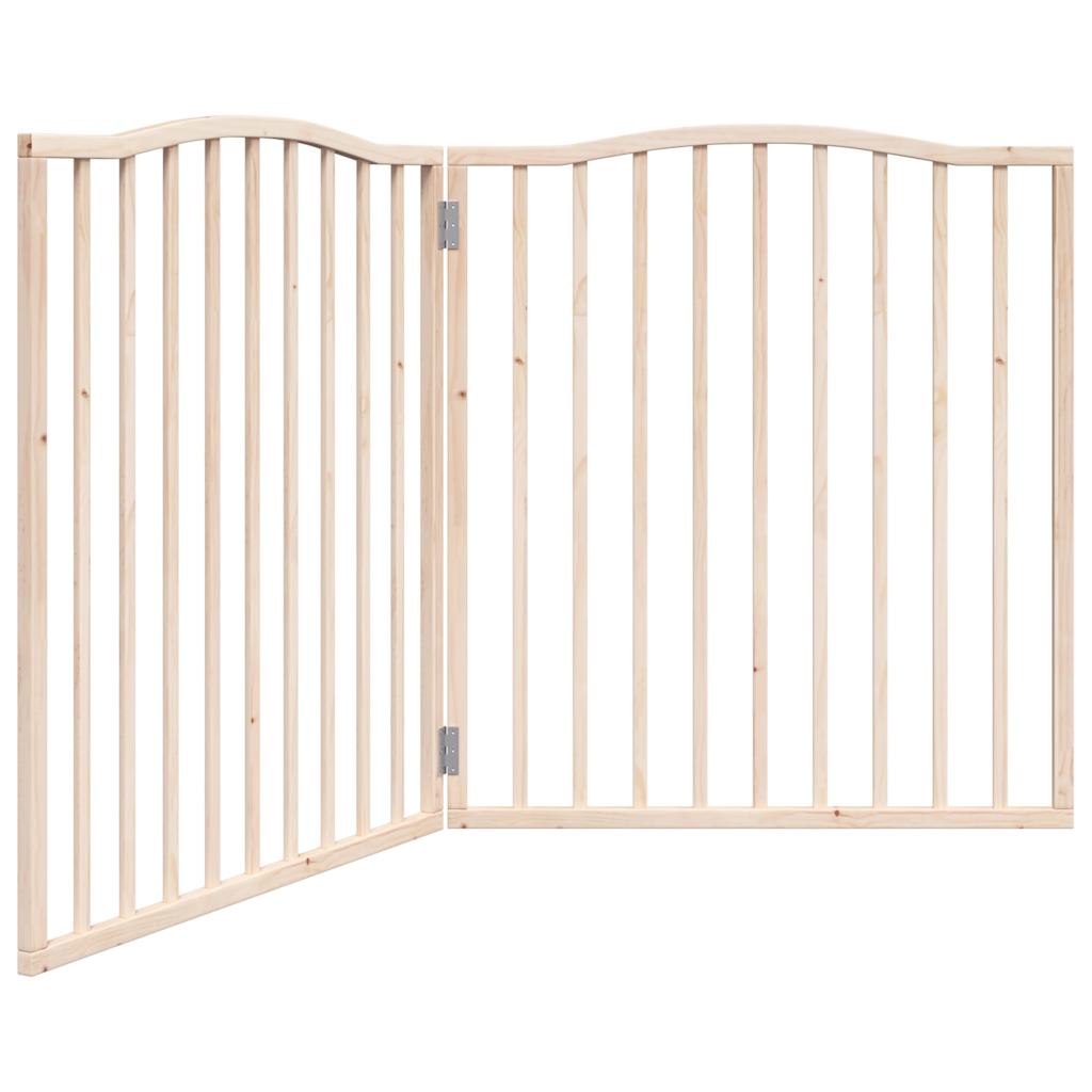 Brána pre psa skladacia 2 panely 160 cm topoľové drevo
