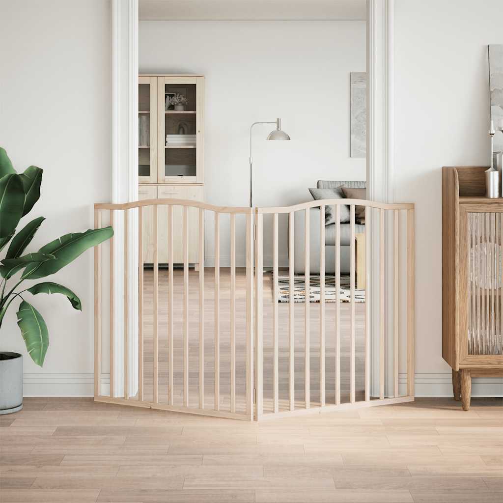 Brána pre psa skladacia 2 panely 160 cm topoľové drevo